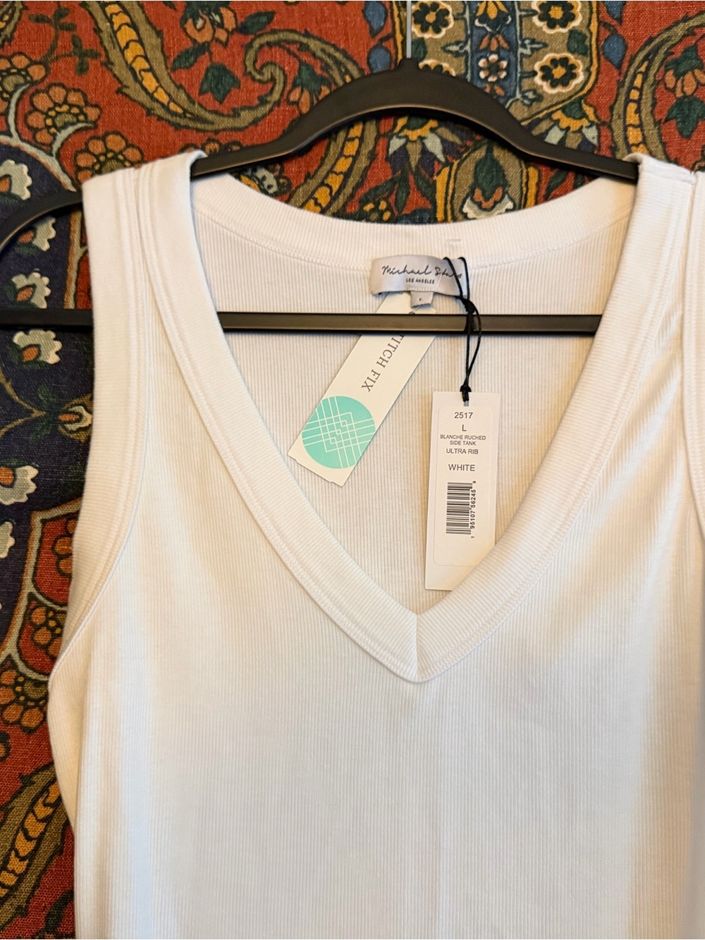 Michael Stars White V-Neck Ribbed Tank - Picture 5 of 9